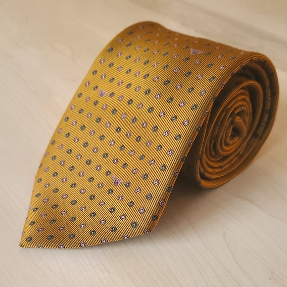 ARMANI Gold/Bronze vintage 100% silk tie - Picture 1 of 13